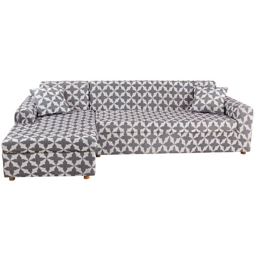 Ivy Bronx 2Pcs Printed LShaped Sofa Covers, Stretch Couch Slipcovers